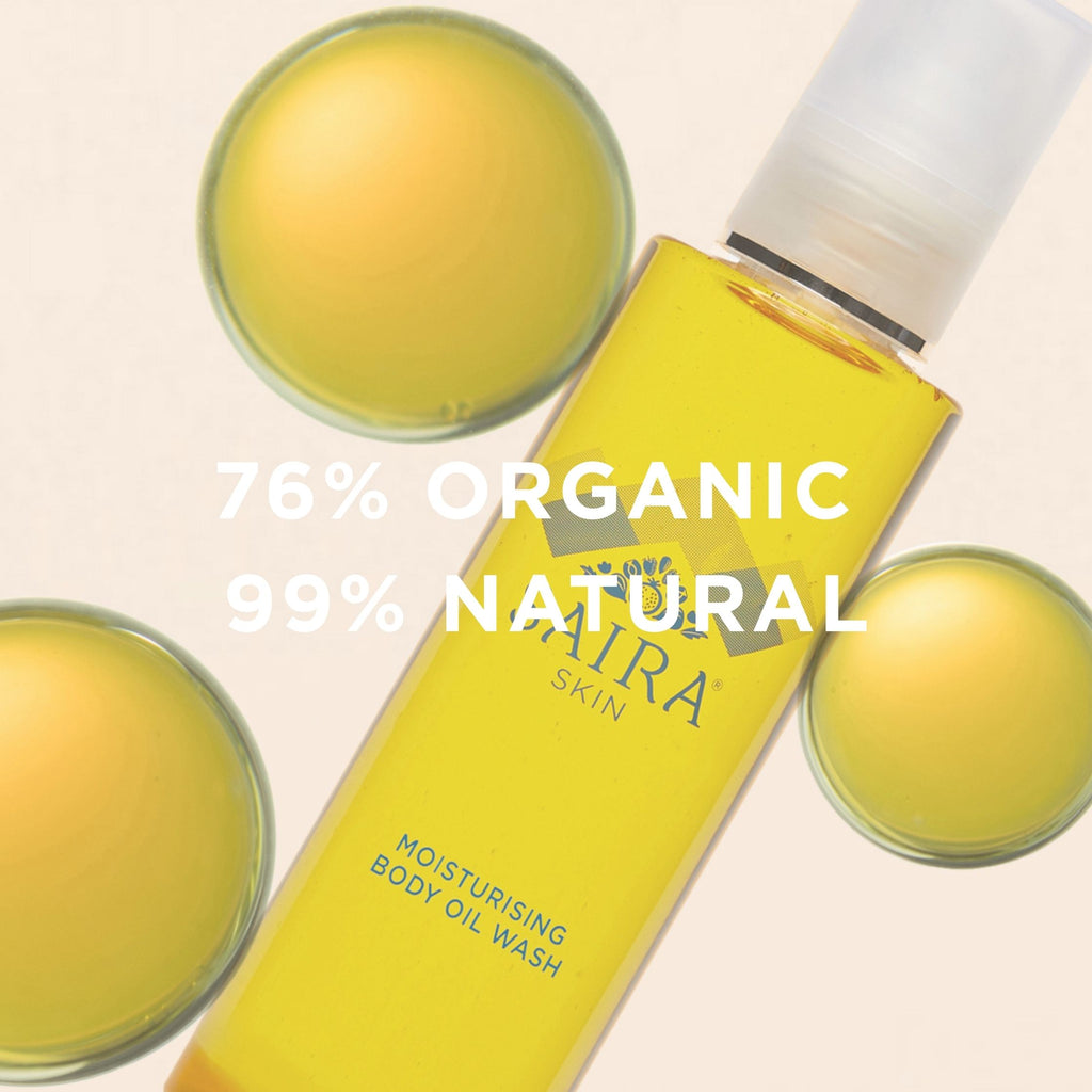 Moisturising Body Oil Wash + Muslin Cloth infographic