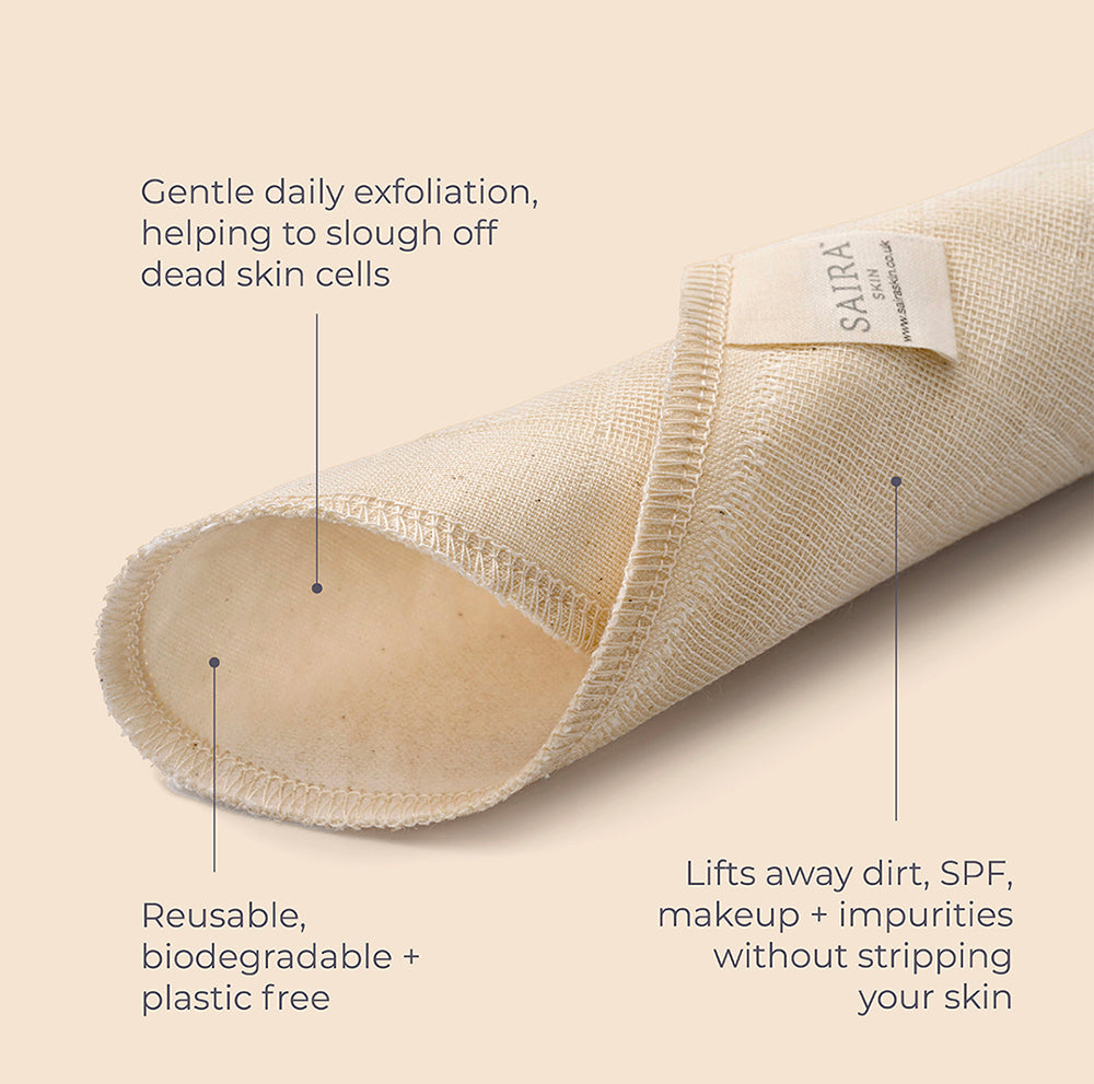Efoliating Rag Exfoliating Organic Muslin Cloth – SAIRA