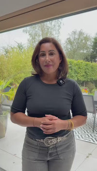 Saira facing the camera about to speak